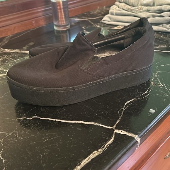 Great condition Karl Lagerfeld blank on black platform canvas slip ons - Picture 7 of 11